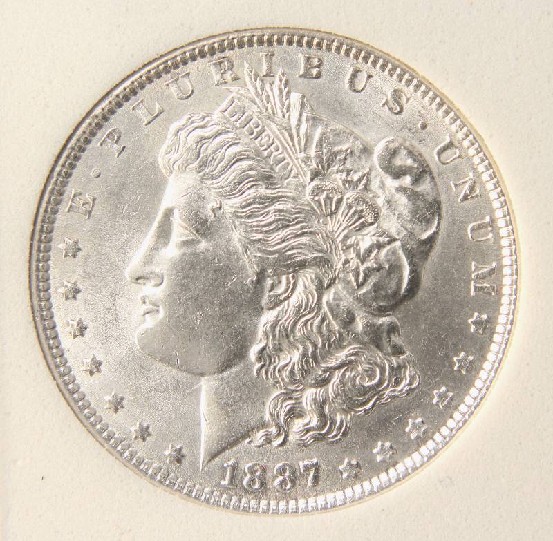1887-P MORGAN SILVER DOLLAR MS67 SGS