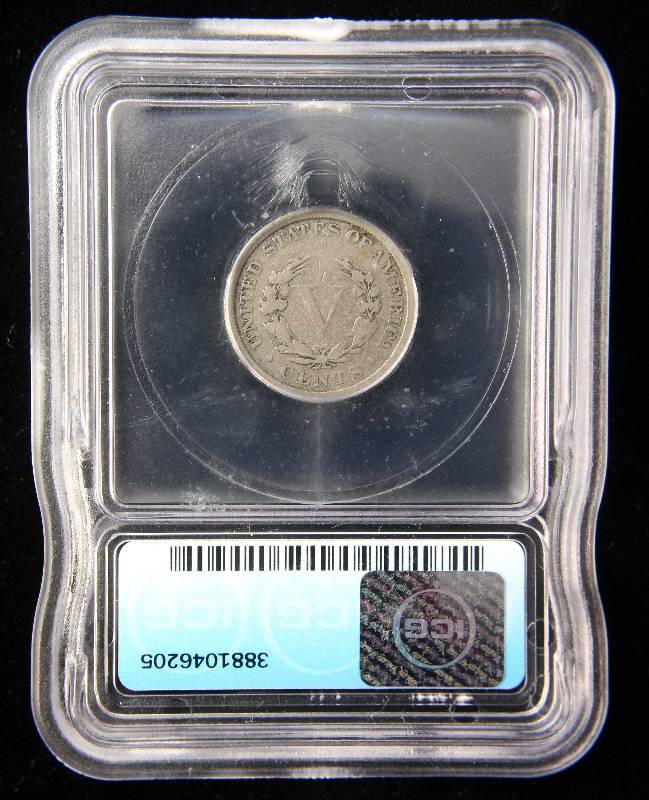 1883 LIBERTY V NICKEL WITH CENTS (RARER ONE) VG8 ICG
