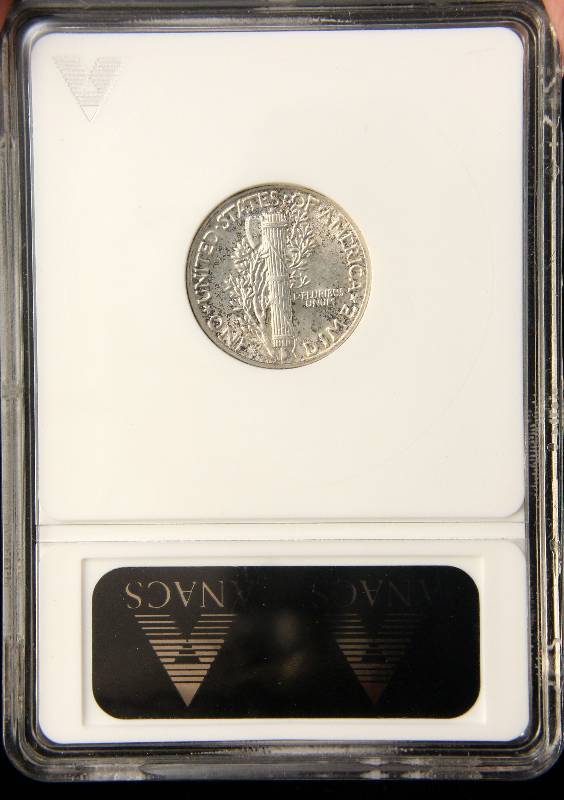 1945 MERCURY SILVER DIME AU58 ANACS