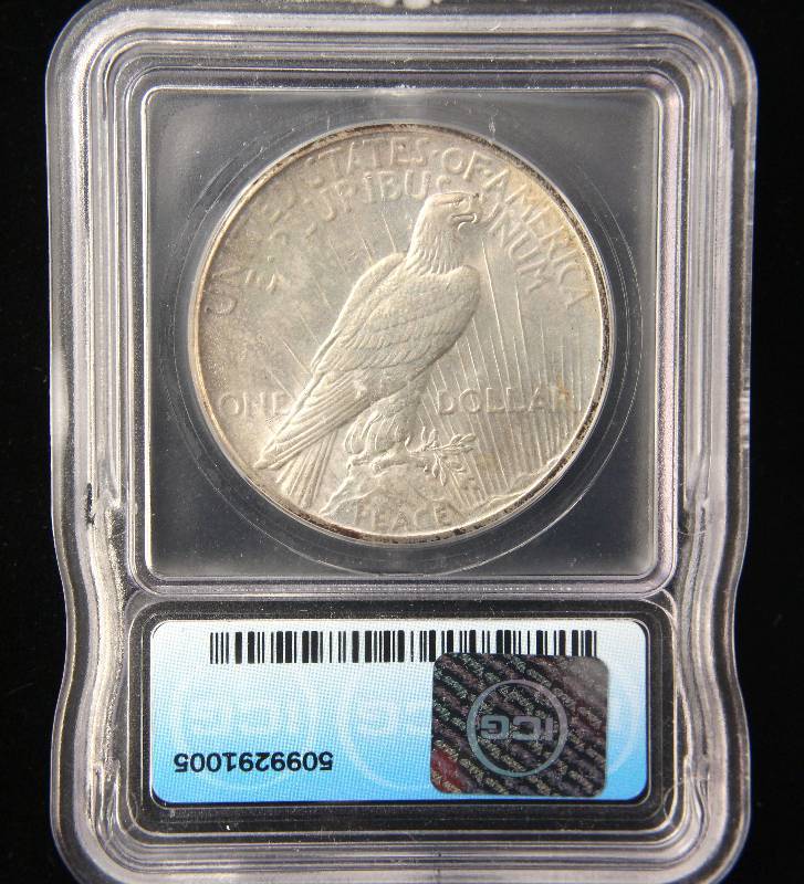 1925 PEACE SILVER DOLLAR MS63 ICG