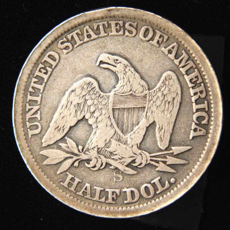 1864-S US SEATED LIBERTY SILVER HALF DOLLAR CIVIL WAR DATE