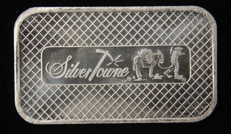 1 TROY OZ. .999 FINE SILVER BAR SILVERTOWNE PROSPECTOR