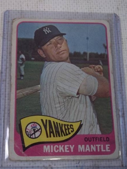 lot 15 image: 1965 Topps Mickey Mantle Baseball Card