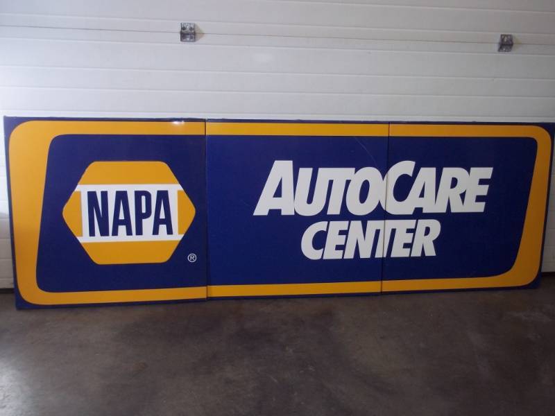 lot 1 image: 3 Panel NAPA Steel Sign  8.5 x 35