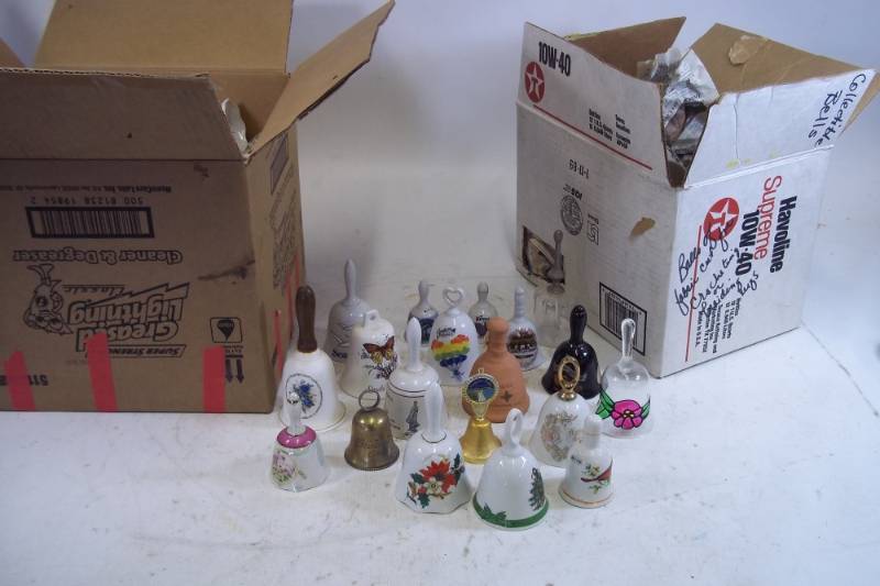 lot 43 image: 2 Boxes of Vintage Bells Many still wrapped please inspect