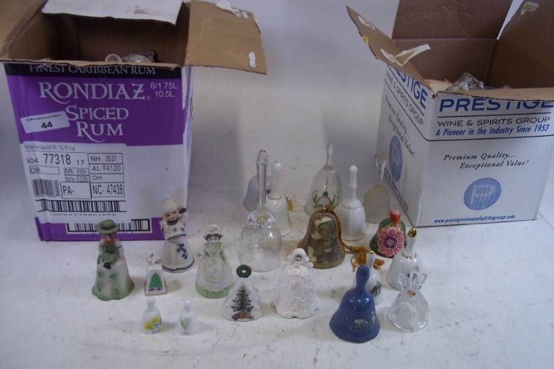 lot 44 image: 2 Boxes of Vintage Bells Many still wrapped please inspect