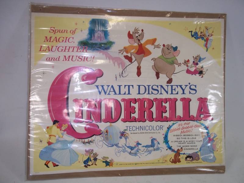 lot 54 image: Original Cinderella Technicolor Litho Poster 73-79   28 x 22