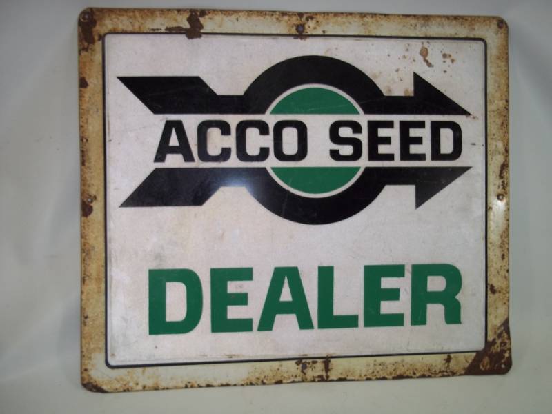 lot 57 image: Vintage ACCO SEED DEALER SIGN 24 x 28