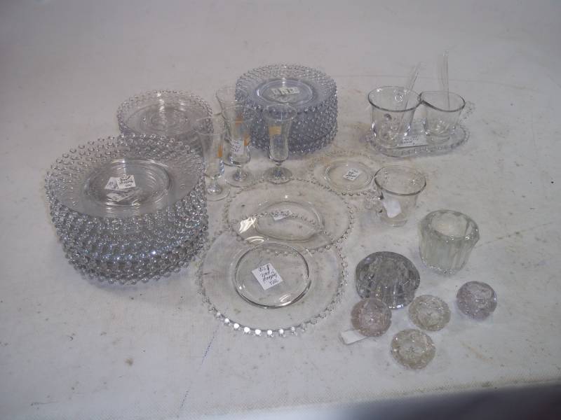lot 99 image: Vintage Candlewick Glassware Plates and Lead Crystal Accessories 50 plus pieces