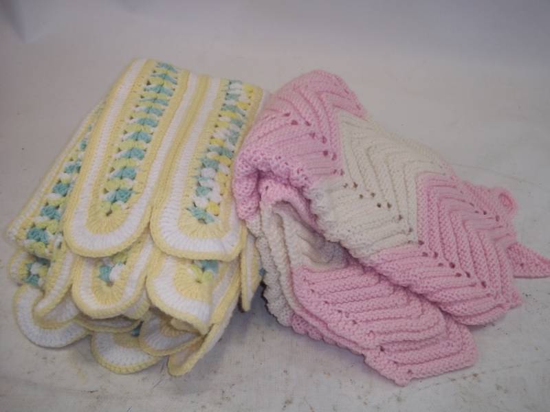 lot 183 image: 2 Knit Crochet Afghans