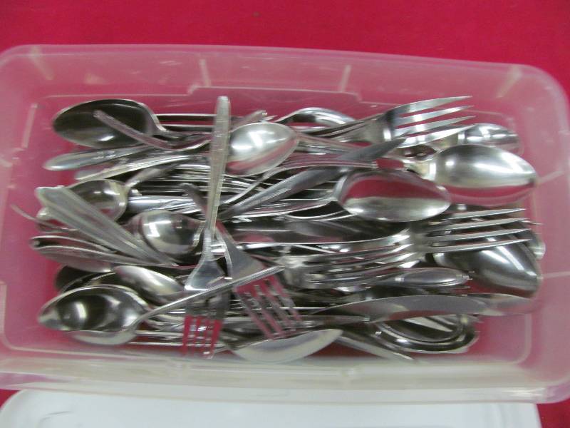 flatware, Keepers Rubbermaid tote