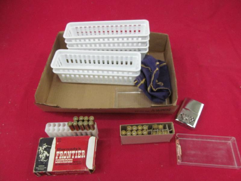 vintage hand warmer, ammo trays