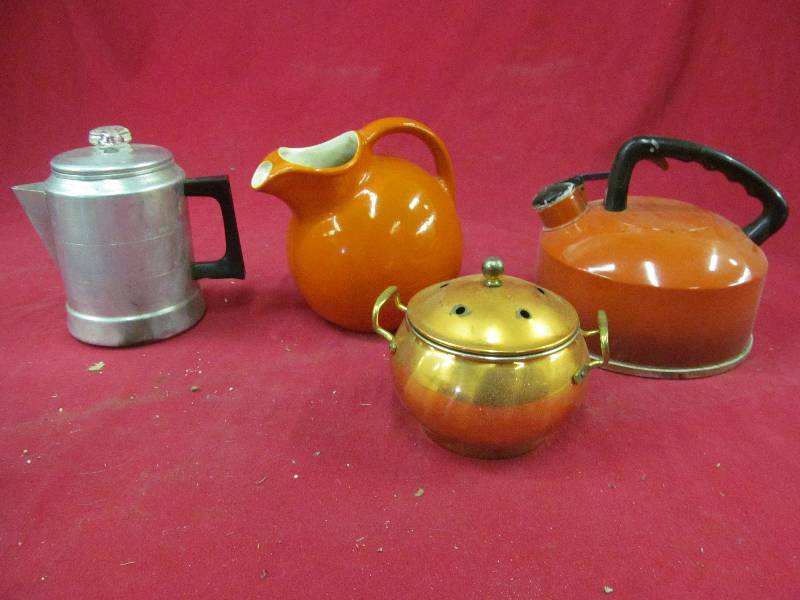 vintage stove top coffee pot, tea kettle pot, pitcher