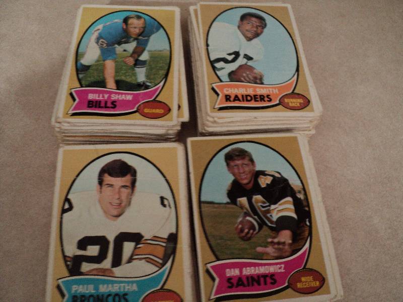 140 football cards from 60s...
