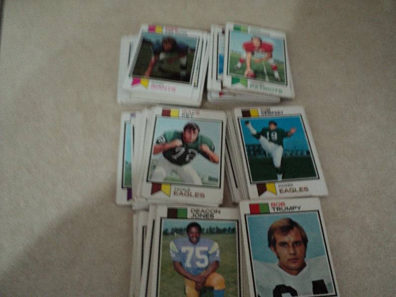 130 football cards from 1973...
