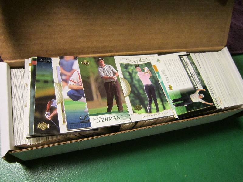 Box of Upper Deck Golf cards...
