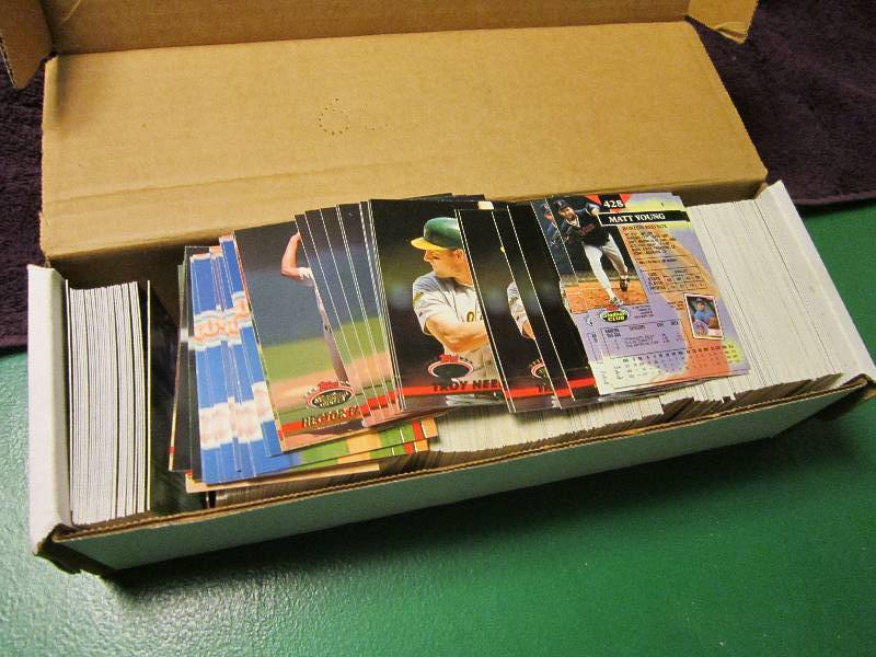 Box of Stadium Club baseball cards...