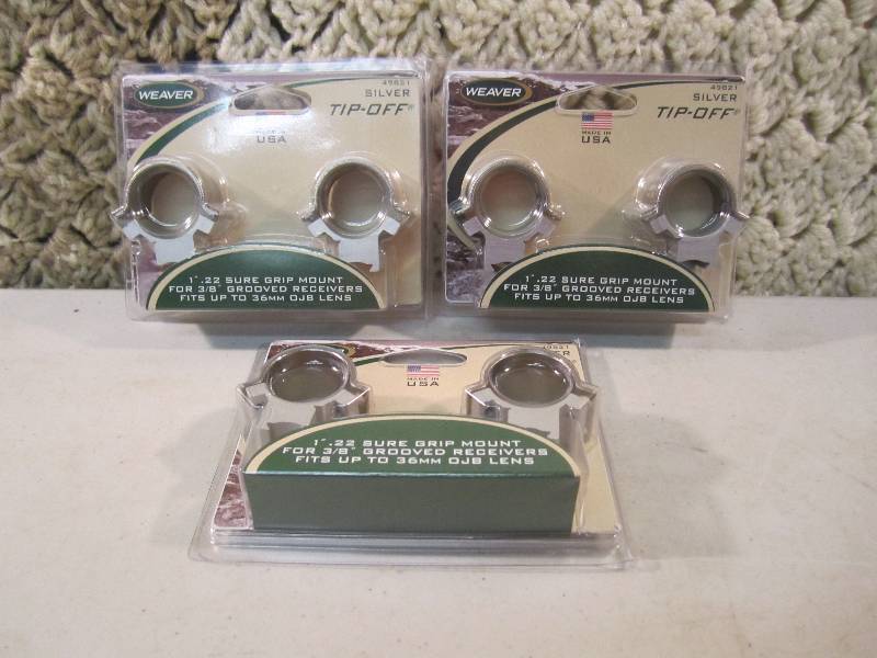 lot 19 image: Lot of 3 New Gun Scope Mount Sets S...