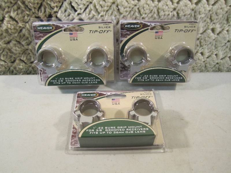 lot 21 image: Lot of 3 New Gun Scope Mount Sets S...
