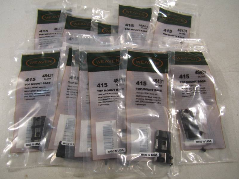lot 28 image: Lot of 12 Weaver Gun Scope Top Moun...