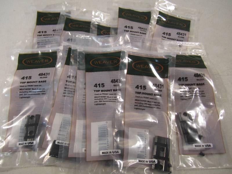 lot 30 image: Lot of 12 Weaver Gun Scope Top Moun...
