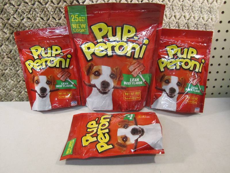 lot 66 image: Lot of 4 Bags Pup-Peroni Dog Treat ...