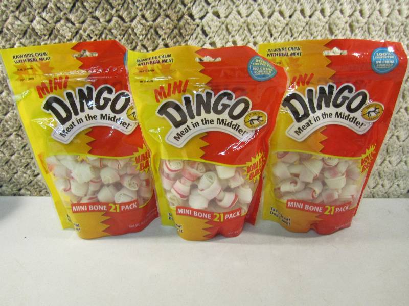 lot 70 image: Lot of 3 Bags Mini Dingo Dog Treats...