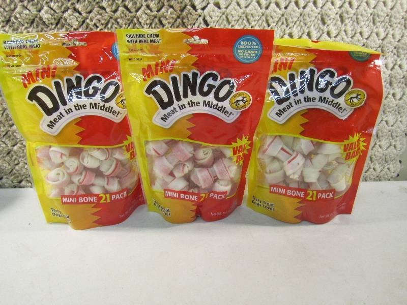 lot 71 image: Lot of 3 Bags Mini Dingo Dog Treats...