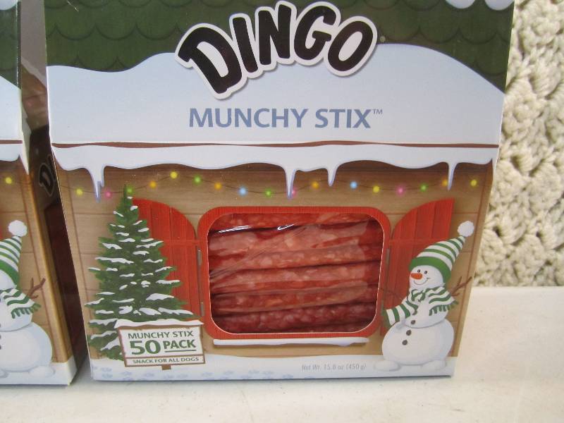 lot 75 image: Lot of 2 Packs of Dingo Munchy Stix...