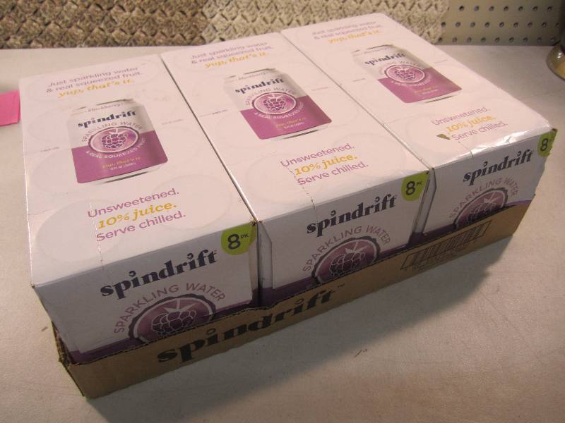 lot 112 image: Lot of 3 - 8 Packs Spindrift Sparkl...