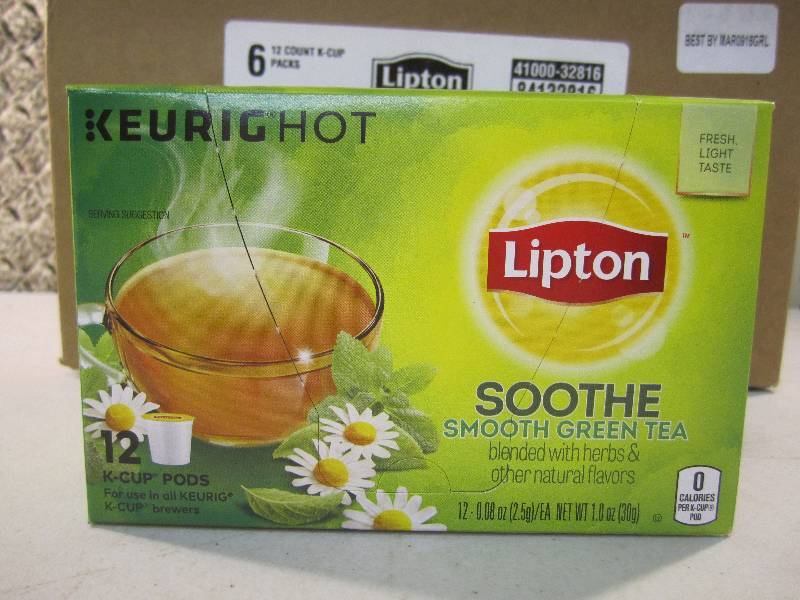 lot 113 image: Case of 6 Boxes Keurig Hot Lipton S...