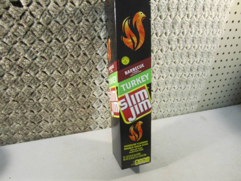lot 123 image: Box of 24 Slim Jim Sticks Barbecue ...
