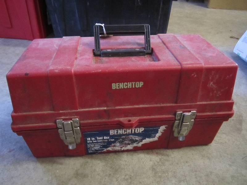 lot 213 image: BenchTop Tool Box Full of Tools etc...