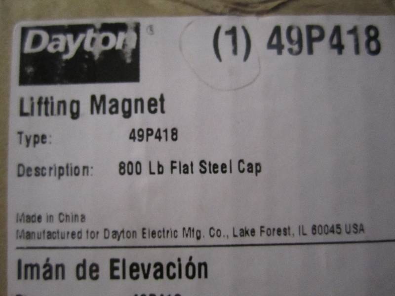 lot 231 image: Dayton Lifting Magnet Type 49P418 8...