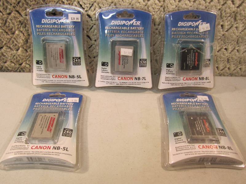 lot 300 image: Mix Lot of 5 Canon Rechargable Digi...