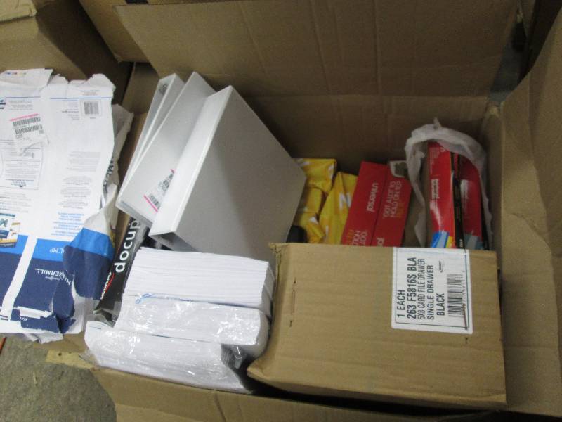 lot 19 image: Large Box of Office Supplies Paper...