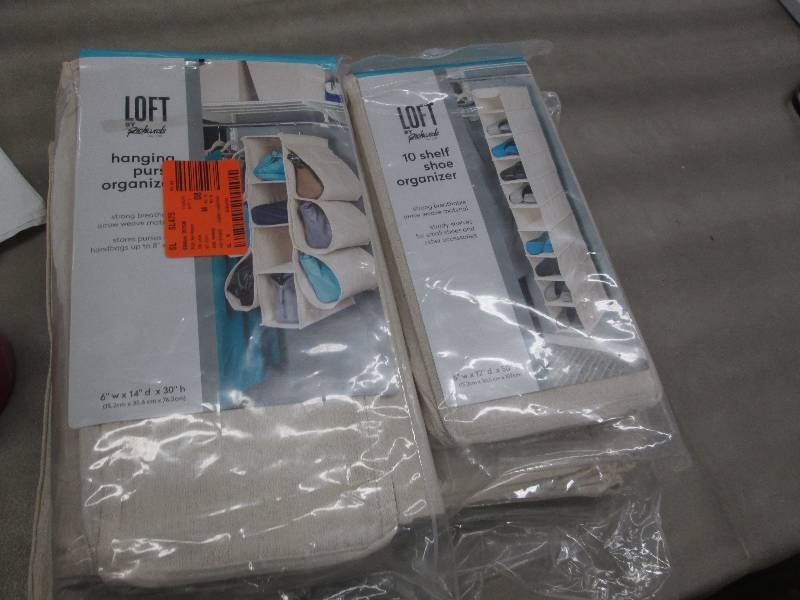 lot 60 image: Loft Hanging Purse Organizer & Shoe...