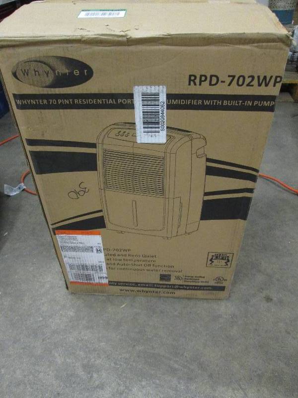lot 67 image: Whynter 70-Pint Portable Dehumidifi...