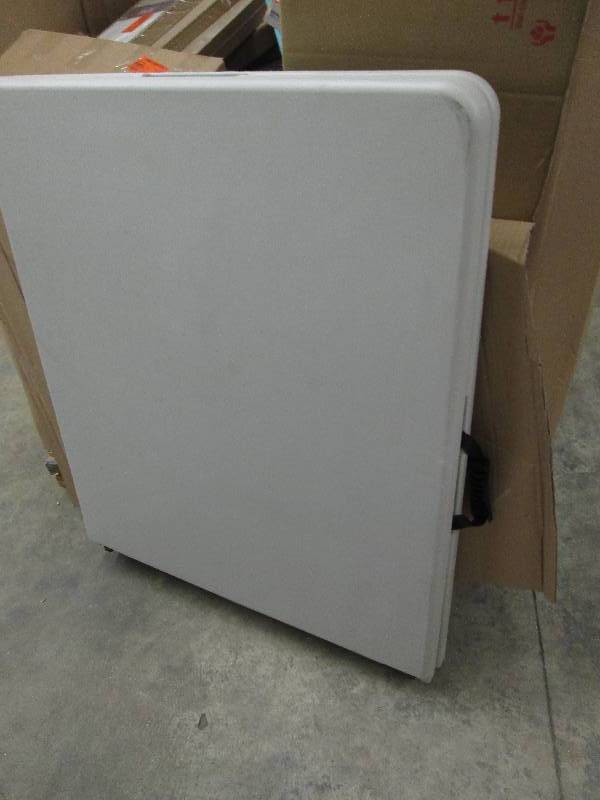 lot 103 image: HDX 6ft Earth Tan Folding Table ope...