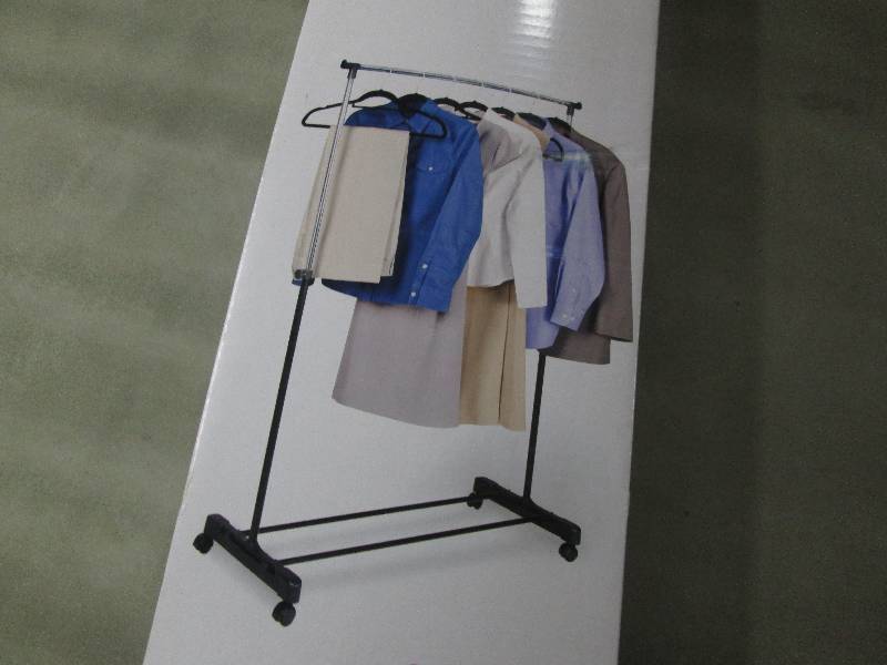 lot 118 image: Adjustable Chrome Garment Rack...