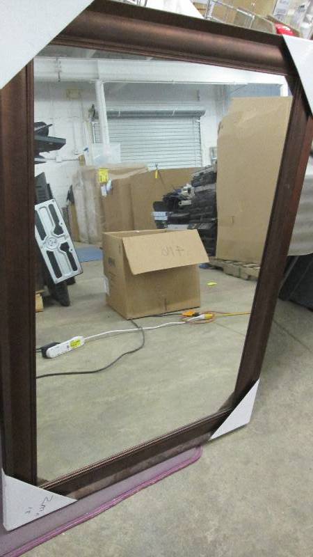 lot 196 image: 30x42 inch Copper Colored Framed Mi...