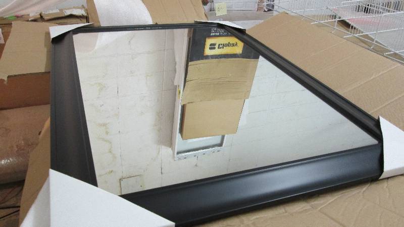 lot 200 image: 30x42 inch Black Colored Framed Mir...