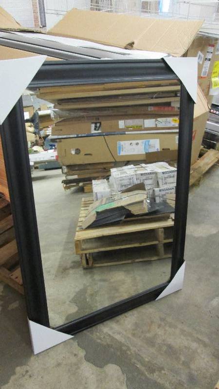 lot 201 image: 30x42 inch Black Colored Framed Mir...