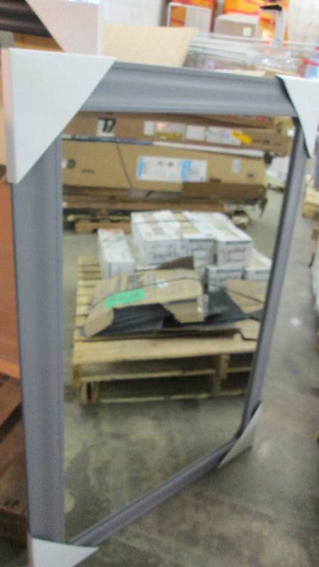 lot 204 image: 30x42 inch Grey Colored Framed Mirr...