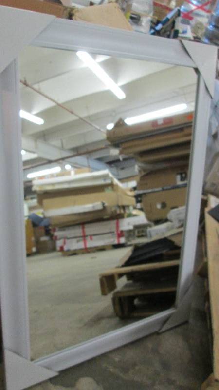 lot 207 image: 30x42 inch White Colored Framed Mir...