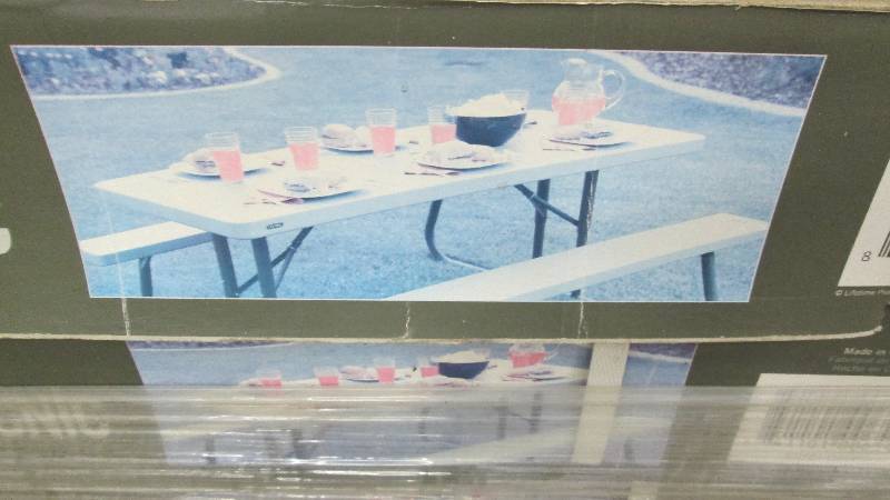 lot 247 image: Lifetime 6 ft. Folding Picnic Table...