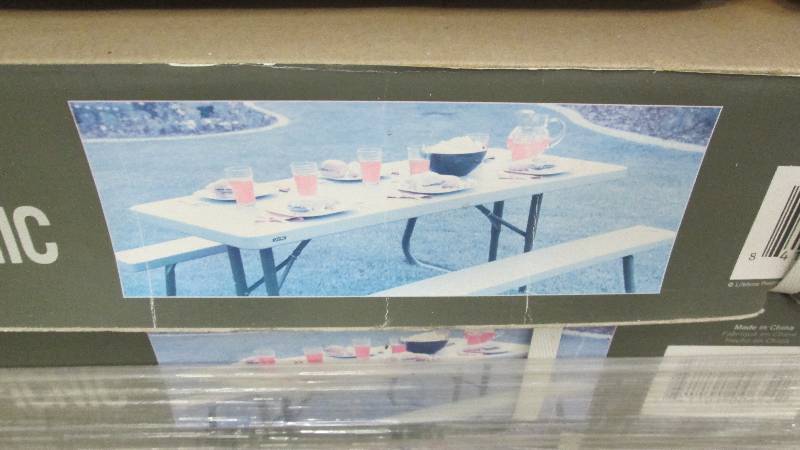 lot 248 image: Lifetime 6 ft. Folding Picnic Table...