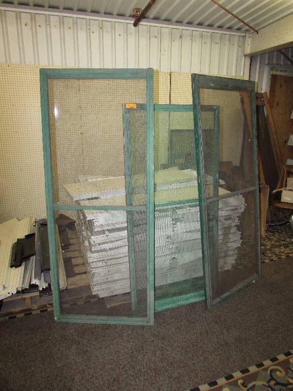 THREE OLD WINDOW SCREENS