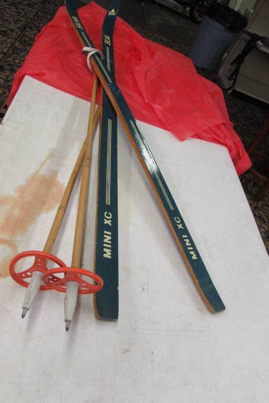 SILVA SKIS AND POLES, SCREWED TOGETHER FOR WALL DECOR