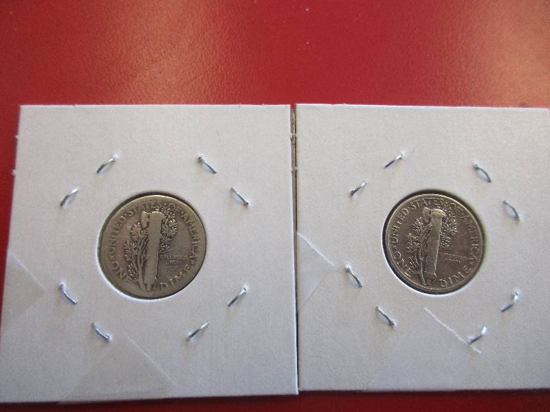 1918-P and 1945-P Mercury Dimes